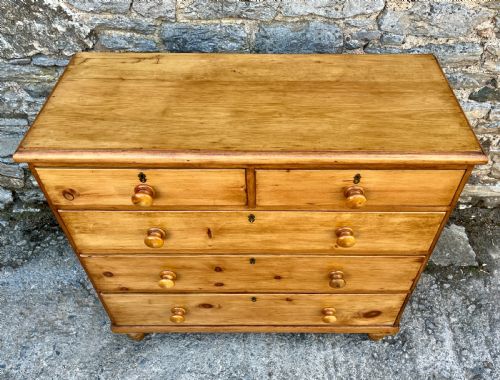 fig 1. Antique Pine Chest of Drawers