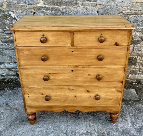 fig 1. Large Victorian Stripped Pine Chest of Drawers