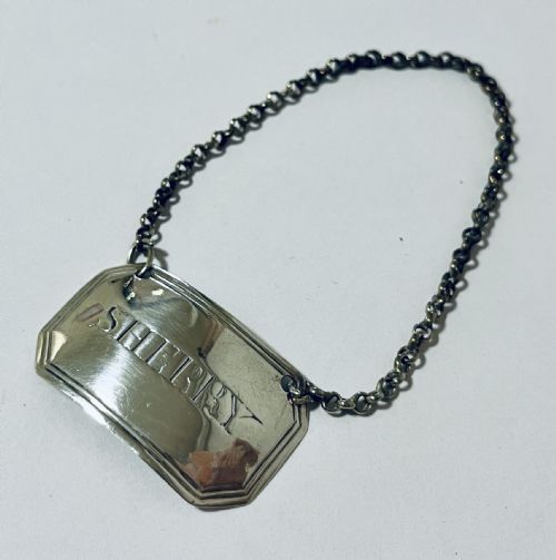 Georgian Silver Sherry Decanter Label
