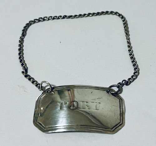 Georgian Silver Port Decanter Label