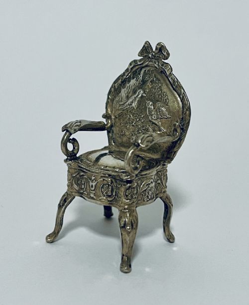Antique Miniature Silver Chair