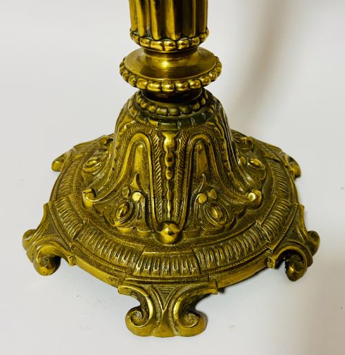 fig 1. Victorian Cranberry Glass Oil Lamp