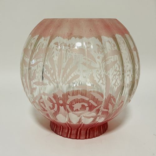 fig 2. Victorian Cranberry Glass Oil Lamp