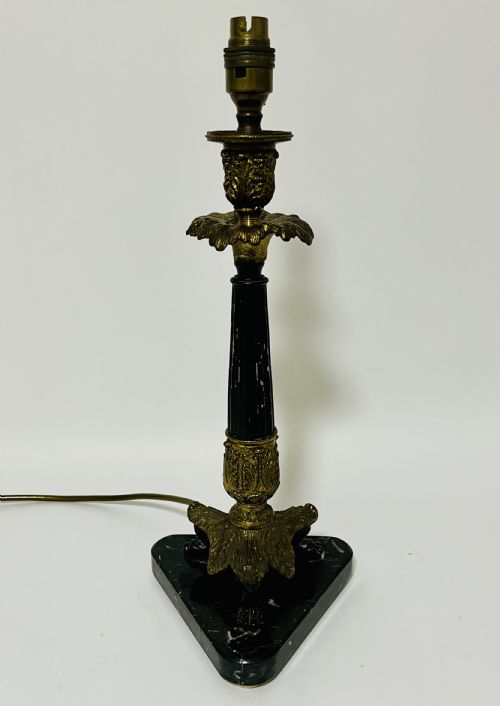 Antique French Empire Gilt and Marble Table Lamp