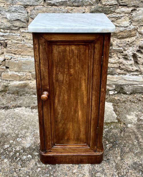 Victorian Mahogany Marble Top Pot Cupboard
