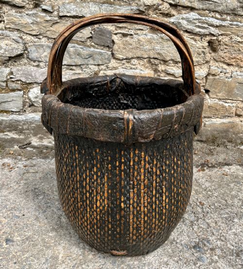 fig 1. Antique Hand Woven Chinese Rice Basket