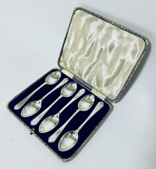 Set of 6 Antique Silver Golf Spoons
