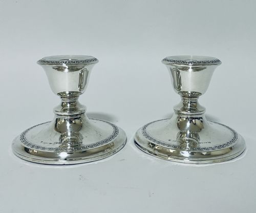 PAIR OF EDWARDIAN SILVER DESK CANDLESTICKS - ADDITIONAL PHOTO 1