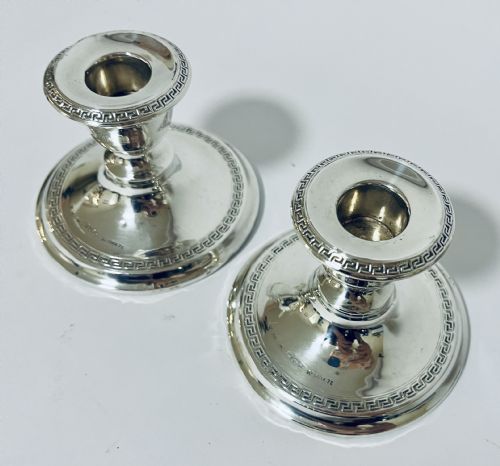 PAIR OF EDWARDIAN SILVER DESK CANDLESTICKS - ADDITIONAL PHOTO 2