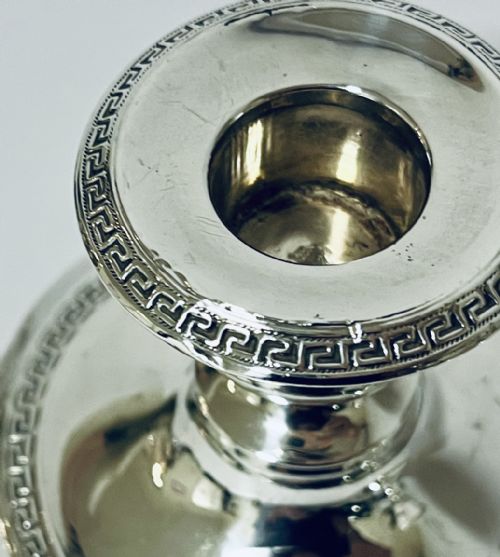 PAIR OF EDWARDIAN SILVER DESK CANDLESTICKS - ADDITIONAL PHOTO 6