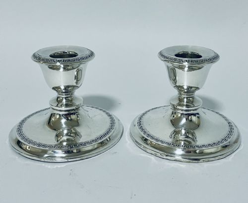 PAIR OF EDWARDIAN SILVER DESK CANDLESTICKS - ADDITIONAL PHOTO 7