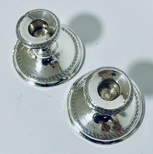 PAIR OF EDWARDIAN SILVER DESK CANDLESTICKS - ADDITIONAL PHOTO 10