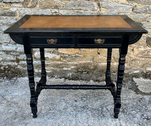 AESTHETIC MOVEMENT EBONISED WRITING DESK BY MAPLE CO