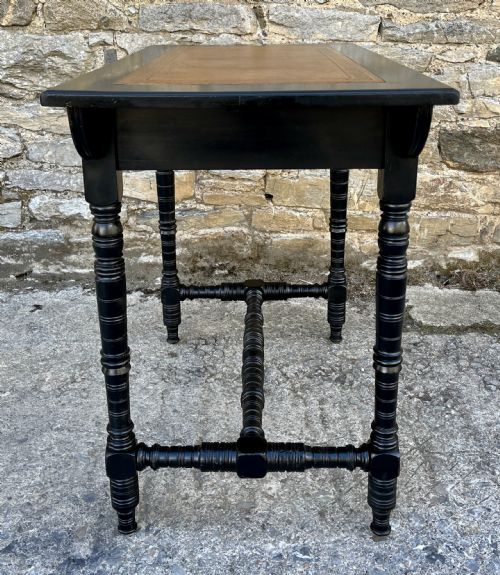 AESTHETIC MOVEMENT EBONISED WRITING DESK BY MAPLE CO - ADDITIONAL PHOTO 10