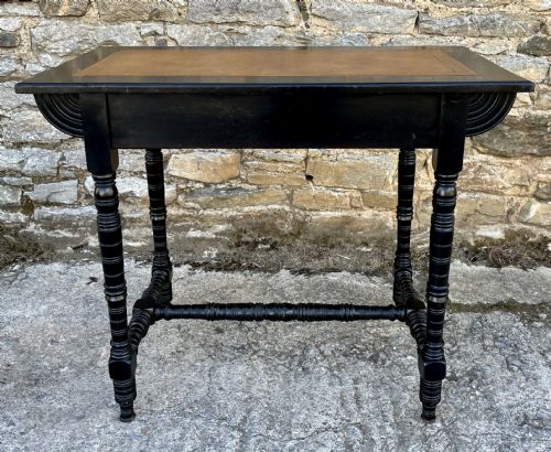 AESTHETIC MOVEMENT EBONISED WRITING DESK BY MAPLE CO - ADDITIONAL PHOTO 11