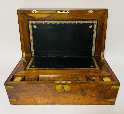 fig 1. Antique Walnut Writing Slope with Secret Drawers