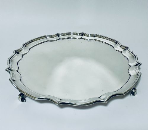 LARGE ANTIQUE SILVER SALVER