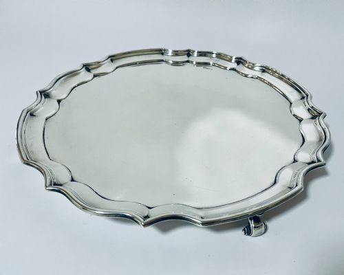 LARGE ANTIQUE SILVER SALVER - ADDITIONAL PHOTO 1