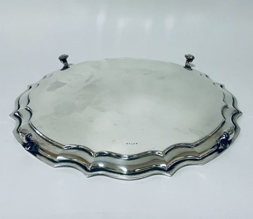 LARGE ANTIQUE SILVER SALVER - ADDITIONAL PHOTO 4