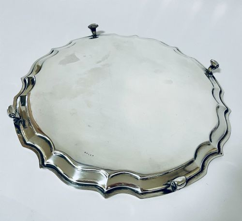 LARGE ANTIQUE SILVER SALVER - ADDITIONAL PHOTO 5
