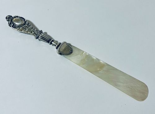 fig 1. Antique Silver and Mother of Pearl Page Turner
