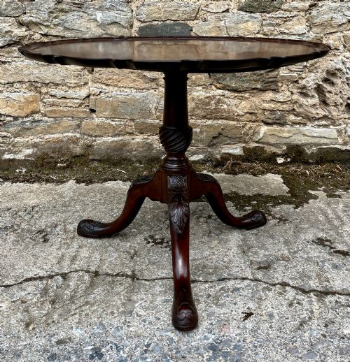 GEORGIAN MAHOGANY PIE CRUST TILT TOP TABLE - ADDITIONAL PHOTO 5