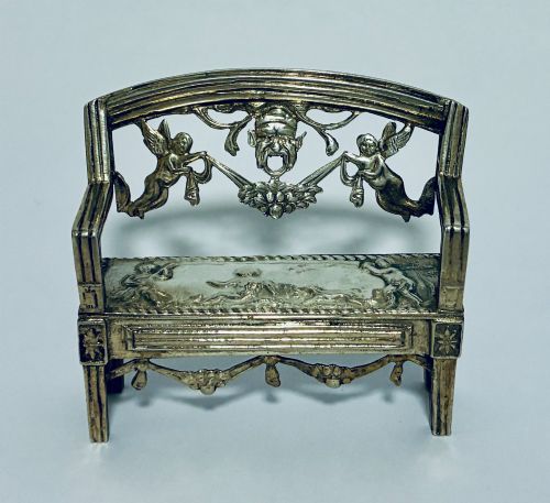 ANTIQUE MINIATURE SILVER BENCH