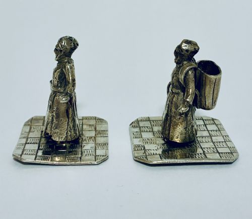 PAIR MINIATURE SILVER CONTINENTAL FIGURES - ADDITIONAL PHOTO 1