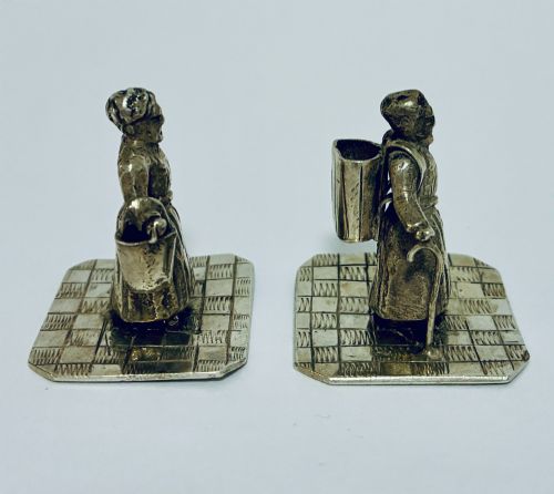 PAIR MINIATURE SILVER CONTINENTAL FIGURES - ADDITIONAL PHOTO 3
