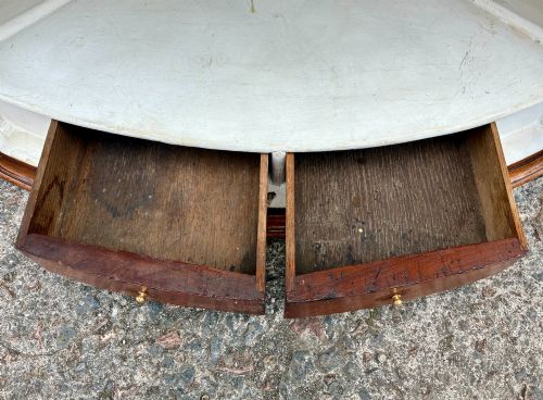 GEORGIAN MAHOGANY INLAID BOW FRONT CORNER CUPBOARD - ADDITIONAL PHOTO 14