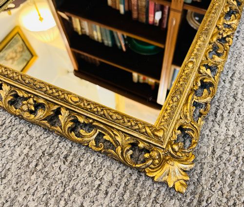 ANTIQUE GILTWOOD AND GESSO FLORENTINE STYLE MIRROR - ADDITIONAL PHOTO 2
