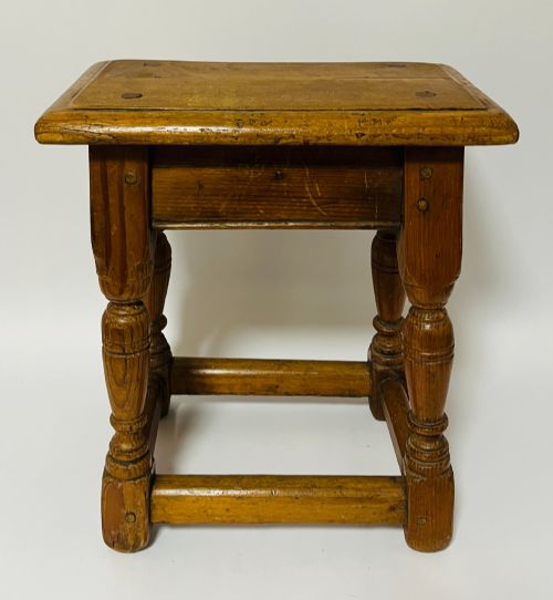 ANTIQUE PINE JOINT STOOL