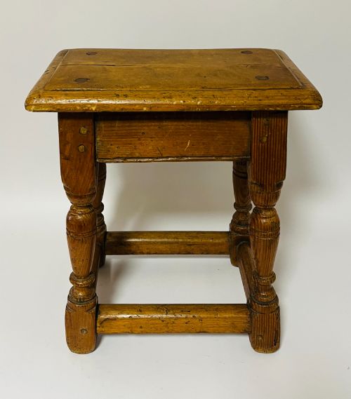 ANTIQUE PINE JOINT STOOL - ADDITIONAL PHOTO 3