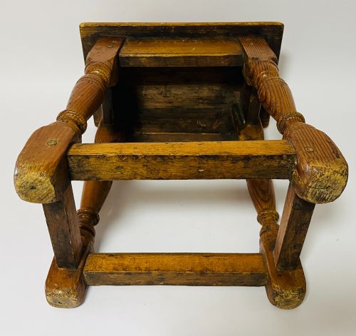 ANTIQUE PINE JOINT STOOL - ADDITIONAL PHOTO 9