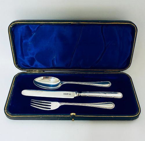 Antique Silver Christening Set