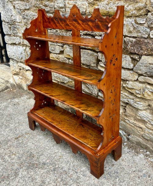 ARTS AND CRAFTS SATINWOOD OPEN BOOKCASE - ADDITIONAL PHOTO 1