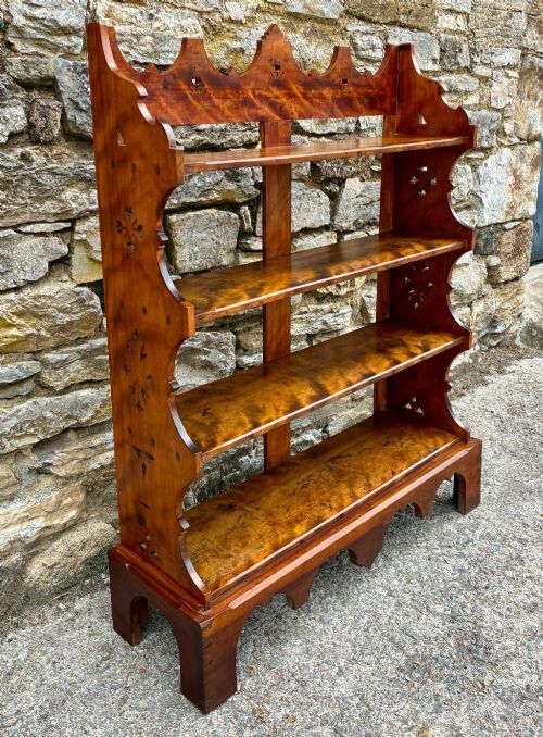 ARTS AND CRAFTS SATINWOOD OPEN BOOKCASE - ADDITIONAL PHOTO 5