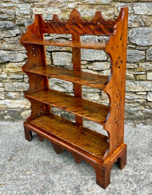ARTS AND CRAFTS SATINWOOD OPEN BOOKCASE - ADDITIONAL PHOTO 10