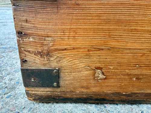 ANTIQUE PINE ZINC LINED CAMPAIGN TRUNK - ADDITIONAL PHOTO 14