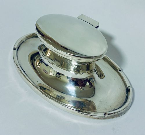 ANTIQUE SILVER CAPSTAN INKWELL - ADDITIONAL PHOTO 1