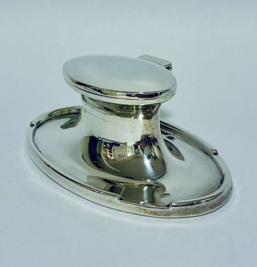 ANTIQUE SILVER CAPSTAN INKWELL - ADDITIONAL PHOTO 2