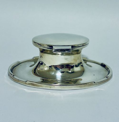 ANTIQUE SILVER CAPSTAN INKWELL - ADDITIONAL PHOTO 4