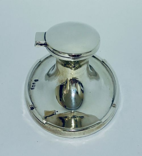 ANTIQUE SILVER CAPSTAN INKWELL - ADDITIONAL PHOTO 5