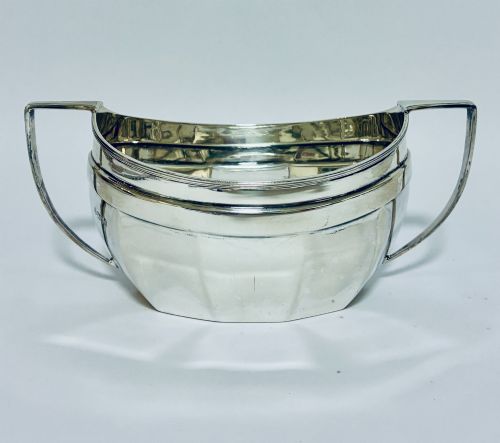 antique silver twin handled sugar bowl - CATEGORY: ANTIQUE SILVER - DATED 1920