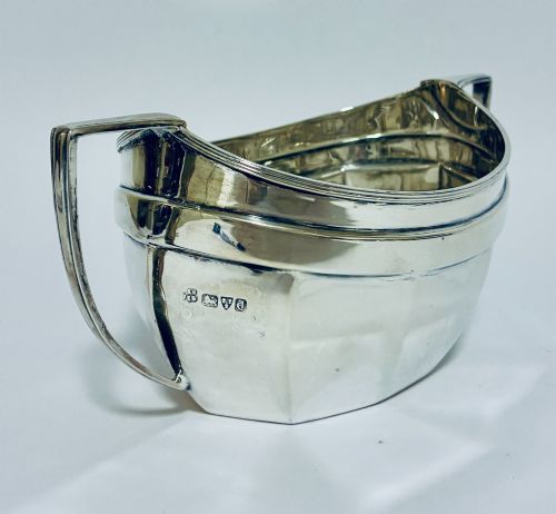 ANTIQUE SILVER TWIN HANDLED SUGAR BOWL - ADDITIONAL PHOTO 1