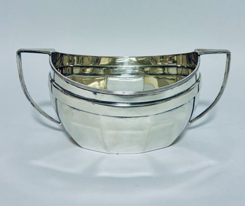 ANTIQUE SILVER TWIN HANDLED SUGAR BOWL - ADDITIONAL PHOTO 4