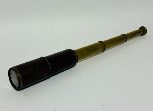 antique 3draw brass and leather telescope - CATEGORY: ANTIQUE MISCELLANEOUS - DATED 1920