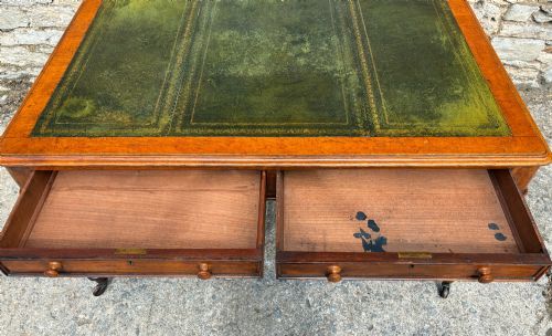 VICTORIAN OAK PARTNERS DESK - ADDITIONAL PHOTO 11