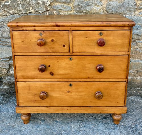 fig 1. Small Antique Pine Chest of Drawers