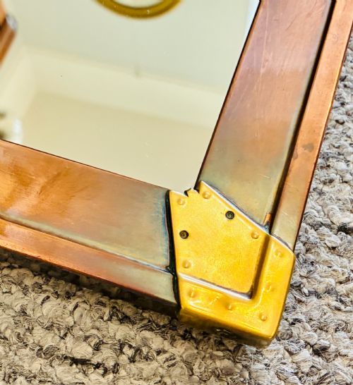ARTS AND CRAFTS COPPER AND BRASS MIRROR - ADDITIONAL PHOTO 2